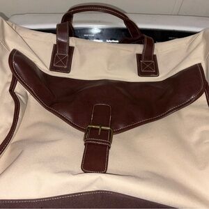 Classic Tan and Brown Men's Duffel Bag